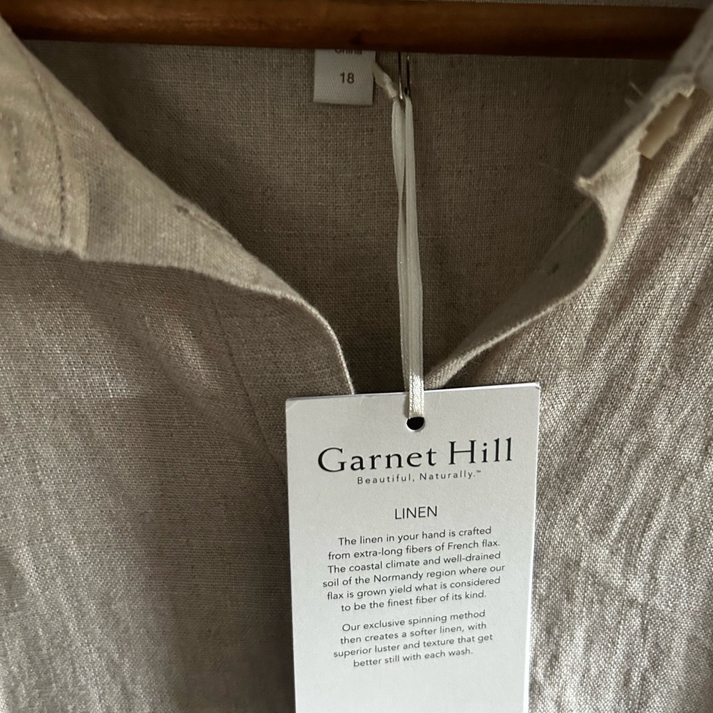 Garnet Hill Classic Linen Shirtdress - Picture 4 of 8